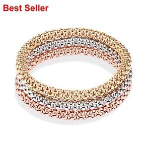 Stretch Bracelets Set 3 PCS Gold Plated Silver Plated Rose Gold Plated Copper